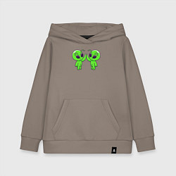 Толстовка детская хлопковая Пришелец дай пять, цвет: утренний латте