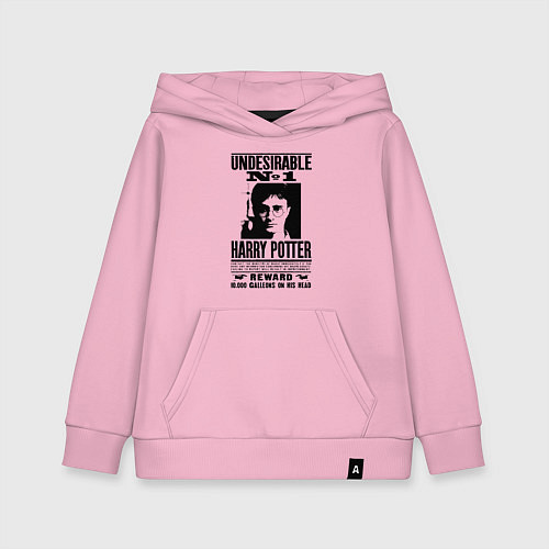 Детская толстовка-худи Harry Potter - wanted / Светло-розовый – фото 1