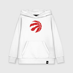 Толстовка детская хлопковая Raptors ball, цвет: белый