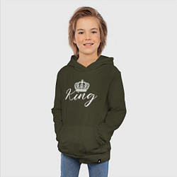 Толстовка детская хлопковая The King with the Crown - couple t-shirts, цвет: хаки — фото 2