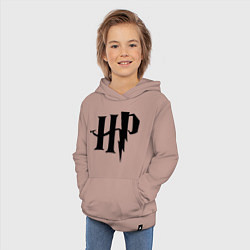 Толстовка детская хлопковая Гарри Поттер - логотип, цвет: пыльно-розовый — фото 2