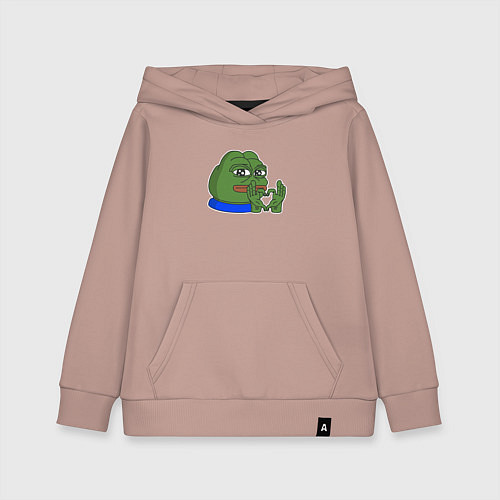 Детская толстовка-худи Пепе делает сердечко / Пыльно-розовый – фото 1