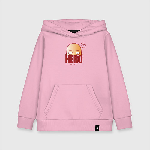 Детская толстовка-худи Ванпанч герой hero / Светло-розовый – фото 1