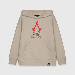 Толстовка детская хлопковая Assassins Creed Shadows - badge, цвет: миндальный