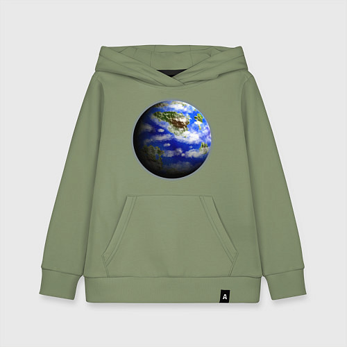 Детская толстовка-худи Голубая планета / Авокадо – фото 1
