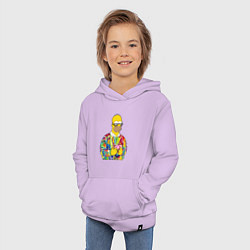 Толстовка детская хлопковая Красочный Гомер, цвет: лаванда — фото 2