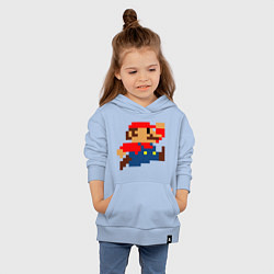 Толстовка детская хлопковая Mario 8 bit, цвет: мягкое небо — фото 2