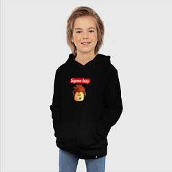 Толстовка детская хлопковая Sigma boy roblox head - мем Роблокс Сигма бой, цвет: черный — фото 2
