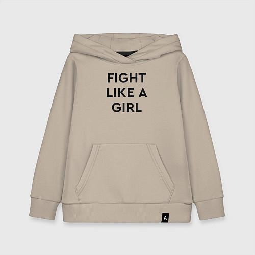 Детская толстовка-худи Fight like a girl - women / Миндальный – фото 1