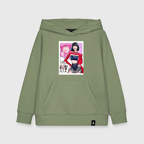 Детская толстовка-худи Blackpink - Lisa / Авокадо – фото 1