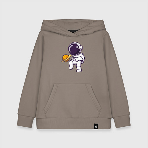 Детская толстовка-худи Saturn football / Утренний латте – фото 1