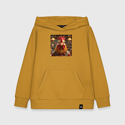 Толстовка детская хлопковая Петух, цвет: горчичный