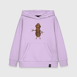 Толстовка детская хлопковая Сartoon worm character brown, цвет: лаванда