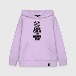 Толстовка детская хлопковая Keep Calm & Drive VW, цвет: лаванда