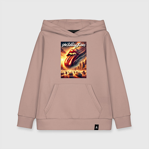 Детская толстовка-худи Logo of the Rollings Stones / Пыльно-розовый – фото 1