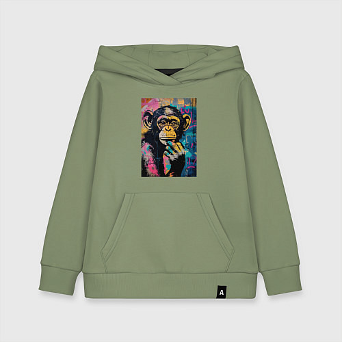 Детская толстовка-худи Cute monkey / Авокадо – фото 1