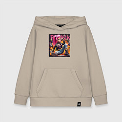 Толстовка детская хлопковая Barbie singer - punks not dead, цвет: миндальный