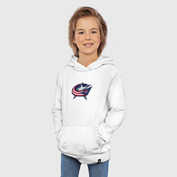 Толстовка детская хлопковая Columbus blue jackets - hockey team - emblem, цвет: белый — фото 2