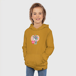 Толстовка детская хлопковая Color bird, цвет: горчичный — фото 2