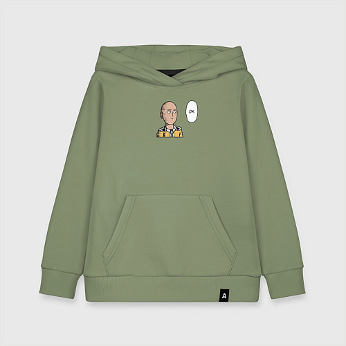 Детская толстовка-худи Ванпанчмен ок / Авокадо – фото 1
