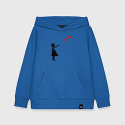 Толстовка детская хлопковая Девочка и топор, цвет: синий