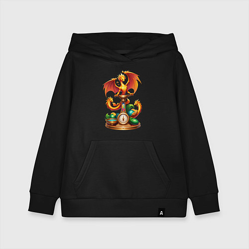 Детская толстовка-худи Весы в тени дракона / Черный – фото 1