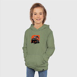Толстовка детская хлопковая Jeep road, цвет: авокадо — фото 2