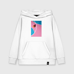 Толстовка детская хлопковая Баскетбольная площадка сверху и мяч, цвет: белый