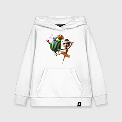 Толстовка детская хлопковая Ballerina Cappuccina - Glorbo Fruttodrillo meme, цвет: белый