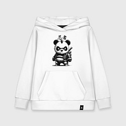 Толстовка детская хлопковая Панда маленький ниндзя - нейроарт, цвет: белый
