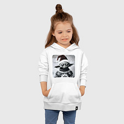 Толстовка детская хлопковая Винтажный Йода в свитере, цвет: белый — фото 2