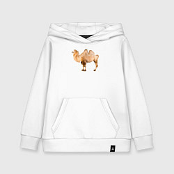 Толстовка детская хлопковая Стоячий верблюд, цвет: белый