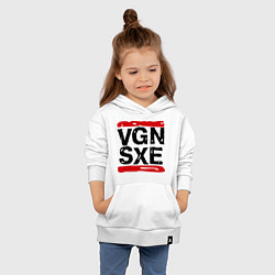 Толстовка детская хлопковая Vegan sXe, цвет: белый — фото 2