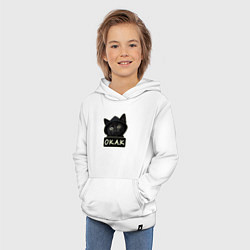 Толстовка детская хлопковая Кот в капюшоне, окак, мем, цвет: белый — фото 2