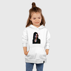 Толстовка детская хлопковая Билли Айлиш смотрит вниз, цвет: белый — фото 2