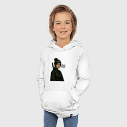 Толстовка детская хлопковая Билли Айлиш ниндзя, цвет: белый — фото 2