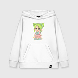 Толстовка детская хлопковая Билли Айлиш в стиле аниме, цвет: белый