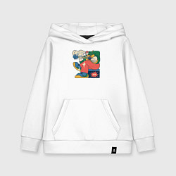 Толстовка детская хлопковая Rock boy, цвет: белый