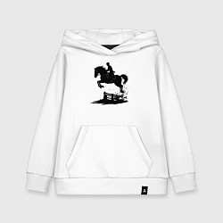 Толстовка детская хлопковая Скакун через барьер, цвет: белый