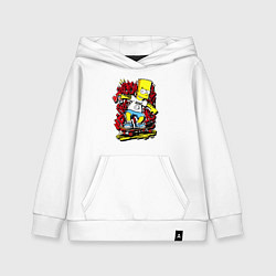 Толстовка детская хлопковая Барт в футболке нирвана, цвет: белый