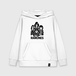 Толстовка детская хлопковая Ramones силуэты, цвет: белый