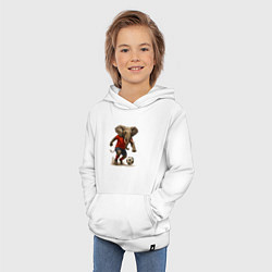 Толстовка детская хлопковая Слон играет в футбол, цвет: белый — фото 2