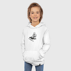 Толстовка детская хлопковая Люблю диджеинг, цвет: белый — фото 2