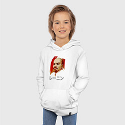 Толстовка детская хлопковая Ленин вождь иероглифы, цвет: белый — фото 2