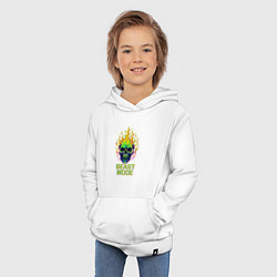 Толстовка детская хлопковая Beast mode, цвет: белый — фото 2