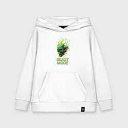 Толстовка детская хлопковая Режим зверя, цвет: белый