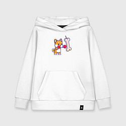 Толстовка детская хлопковая Пёсик боксёр, цвет: белый