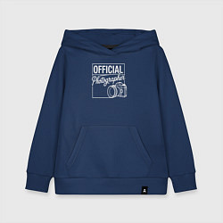 Толстовка детская хлопковая Официальный фотограф, цвет: тёмно-синий