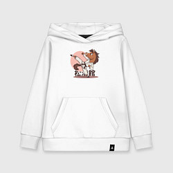 Толстовка детская хлопковая Конь Каратист, цвет: белый