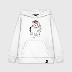 Толстовка детская хлопковая Мемный кот Бендер - 2026, цвет: белый